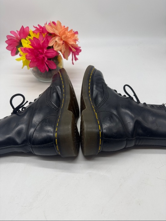 Dr. Martens Black Leather Lace-Up Ankle Boots with Yellow Stitching EU Size 37 - Picture 4 of 7